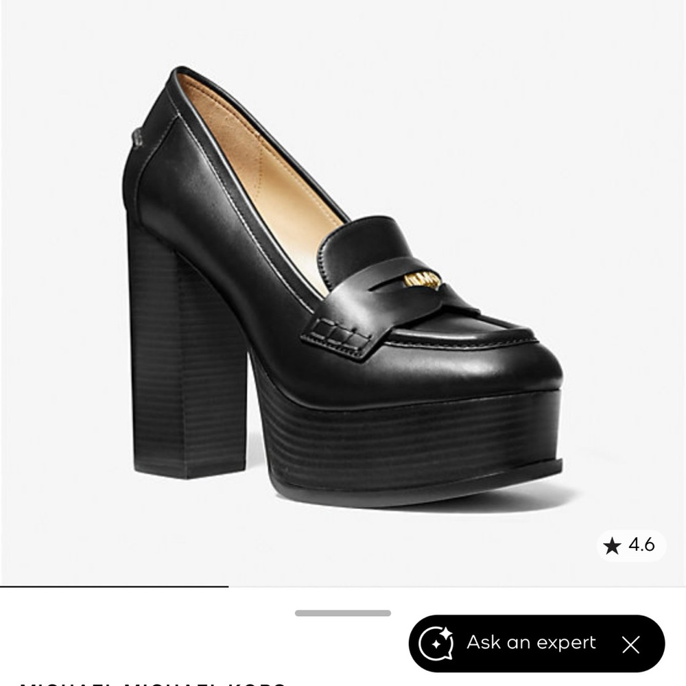 Michael Kors Black Eden Leather Platform Loafers